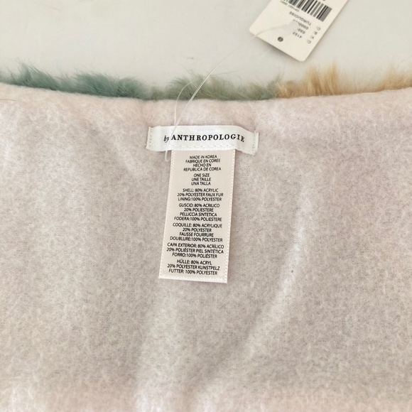 NWT Anthropologie Tie Dye Faux Fur Collar Scarf - Picture 5 of 8